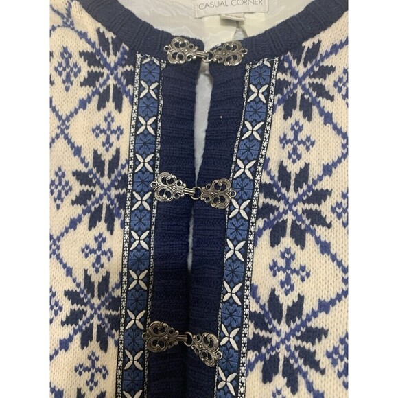 Casual Corner Beautiful Thick Lambs wool Cardigan Sweater Fully Lined L (P15) - Picture 3 of 9